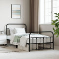 Bed Frame Black Powder-Coated Steel Twin Bed Frame Rectangular Bedroom Furniture headboard for Guest Room
