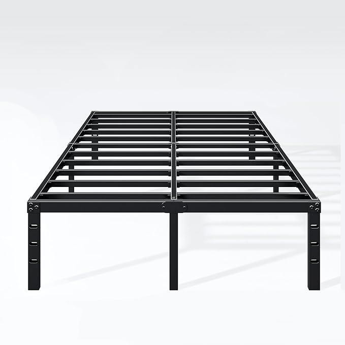 Hafenpo 14 Inch King Bed Frame - Sturdy Metal Platform King Size, No Box Spring Needed, Heavy Duty, Easy Assembly, Strong Bearing Capacity, Under Bed Storage, Black