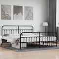 Bed Frame Black Powder-Coated Steel Full Bed Frame Rectangular headboard Bedroom Furniture for Guest Room
