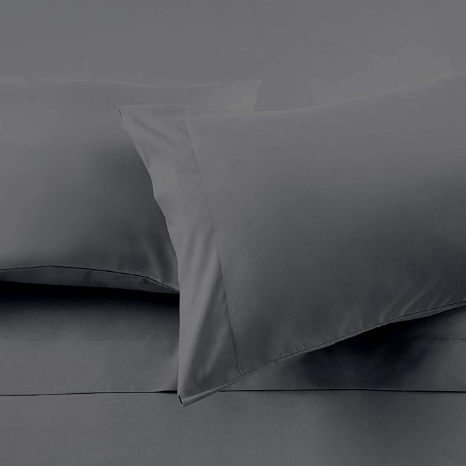 Ready To Rest King/California King Waterbed Sheets, 4 Piece Attached Sheet Set, Fits 15 Inch Deep Mattress, Brushed Microfiber, Ultra Soft and Lightweight (Dark Grey)