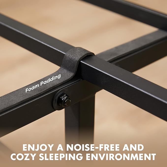 Sweetcrispy Queen Size Bed Frame with Headboard, 800LBS Mattress Foundation with All Sturdy Metal Support, Under Bed Storage, No Box Spring Needed, Easy Assembly, Rust Brown