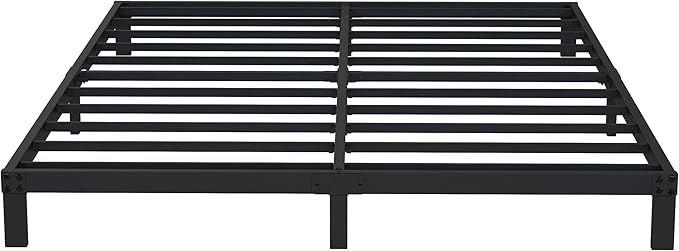 DiaOutro 7 Inch King Bed Frame Heavy Duty Low Profile Metal Platform No Box Spring Needed Mattress Foundation, Easy to Assembly, Noise Free, Black