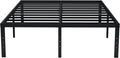 EMODA 18 Inch California King Bed Frames Heavy Duty Tall Metal Cal King Platform with Large Storage Space, No Box Spring Needed, Noise Free, Black