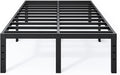 QEROMY Queen Bed Frame - 18 in Sturdy Platform Bed Frame Queen Size, Heavy Duty Metal Bed Frame No Box Spring Needed, Quick & Easy Assembly, No Noise, Black