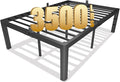 yookare 18 Inch Cal King Metal Platform Bed Frame with Round Corner and Mattress Retainers, 3500lbs Heavy Duty Steel Slats Support, No Box Spring Needed, Easy Assembly, Noise Free
