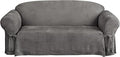 SureFit Soft Suede 1 Piece Sofa Slipcover in Middle Gray