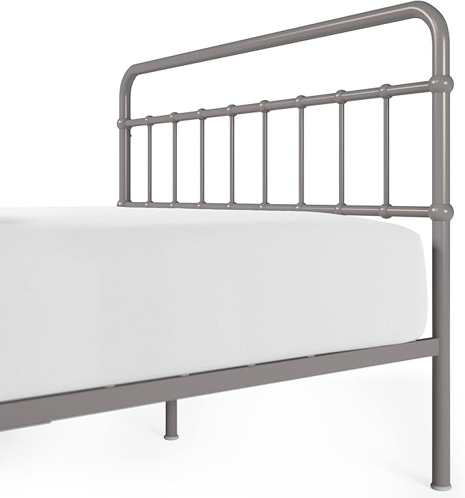 Zinus Florence Metal Platform Bed Frame, Mattress Foundation, No Box Spring Needed, Easy Assembly, Grey, King