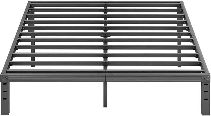 ZIYOO Full Bed Frames, 12 Inches Platform Bed Frame, 3500lbs Heavy Duty Steel Slat, Non-Slip Design, No Box Spring Needed, Easy Assembly, Quiet Noise Free, Under Bed Storage Space, Black