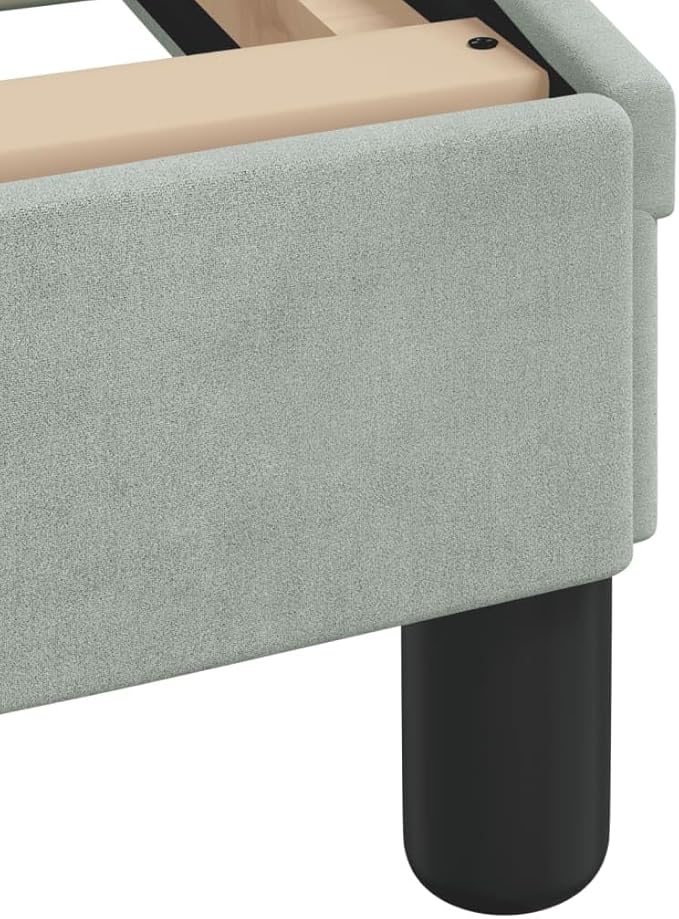 Light Gray Velvet Bed Frame with Storage, Modern Single Size Upholstered Platform for Small Spaces Light Gray, 77.0 x 85.8 x 29.3 in
