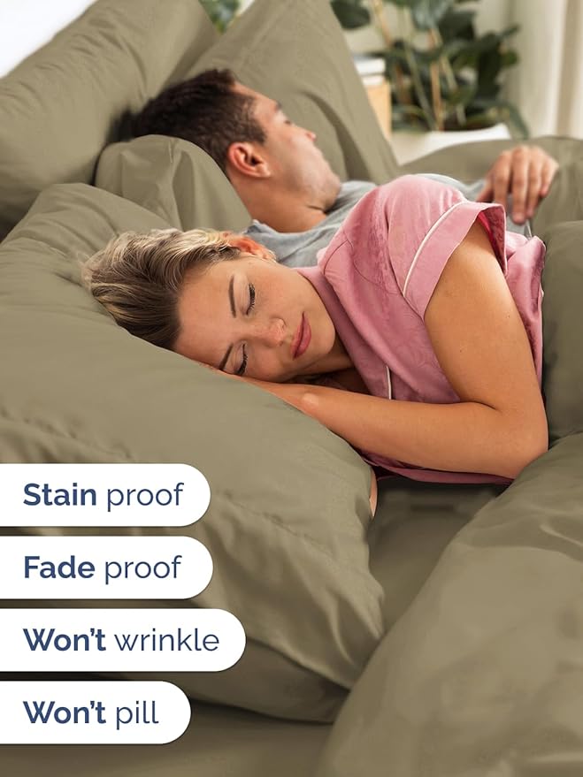 Extra Deep Twin XL Sheet Set - 4 Piece Breathable and Cooling Sheets - Hotel Luxury Bedding for Women, Men, Kids & Teens - Easy & Secure Fit - Soft, Wrinkle Free and Comfy - Extra Deep Pockets - Khaki