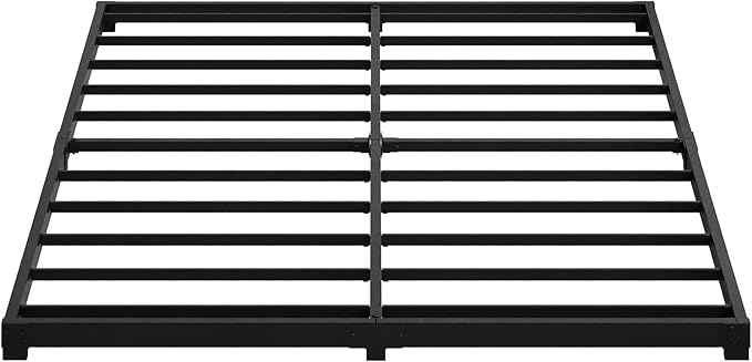 3 Inch Low King Bed Frame Heavy Duty Metal Platform, No Box Spring Needed, Easy Assembly Mattress Foundation, No Noise, Black