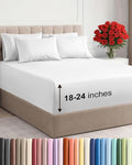 Extra Deep King Sheet Set - 6 Piece Breathable and Cooling Sheets - Hotel Luxury Bedding for Women, Men, Kids & Teens - Easy & Secure Fit - Soft, Wrinkle Free and Comfy - Extra Deep Pockets - White