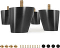 FoDau770 Black Rubber Wood Furniture Legs 2 Inches, Slant Tapered Wood Feet Mid Century Sofa Legs Set of 8, 5/16" UNC Furniture Feet Replacement Parts for Cabinet Couch Dresser Chair Ottoman Table