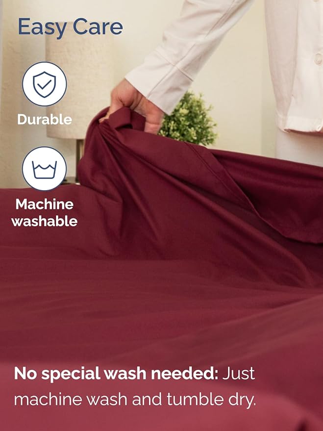 Extra Deep Queen Sheet Set - 6 Piece Breathable and Cooling Sheets - Hotel Luxury Bedding for Women, Men, Kids & Teens - Easy Secure Fit - Soft, Wrinkle Free and Comfy - Extra Deep Pockets - Burgundy