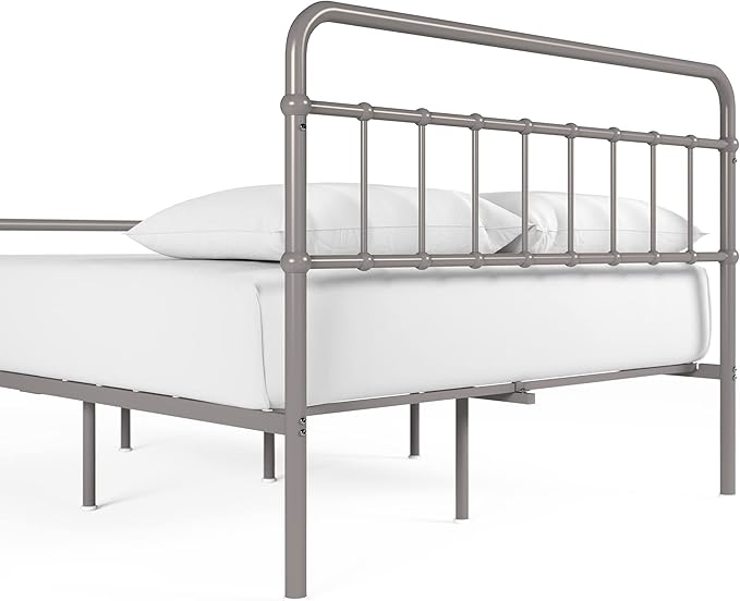 Zinus Florence Metal Platform Bed Frame, Mattress Foundation, No Box Spring Needed, Easy Assembly, Grey, King