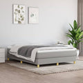 Bed Frame Light Grey Single Bed Furniture for Hotel Bedroom 100% Polyester Fabric, Plywood, Engineered Wood