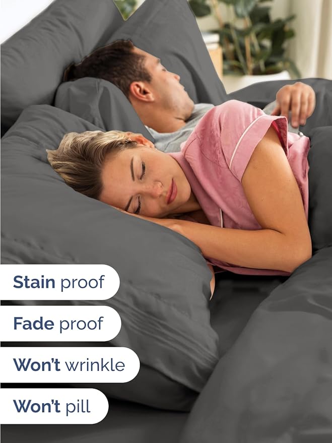 Extra Deep Twin Sheet Set - 4 Piece Breathable and Cooling Sheets - Hotel Luxury Bedding for Women, Men, Kids & Teens - Easy & Secure Fit - Soft, Wrinkle Free and Comfy - Extra Deep Pockets - Charcoal