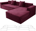 ZNSAYOTX 2026 Soft Velvet Sectional Couch Covers, Luxury Plush Slipcovers with Elastic Bottom for L Shape Sectional Sofa, 2 Pcs Pet Friendly Protector (3 Seat Couch + 2 Seat Chaise, Wine Red)