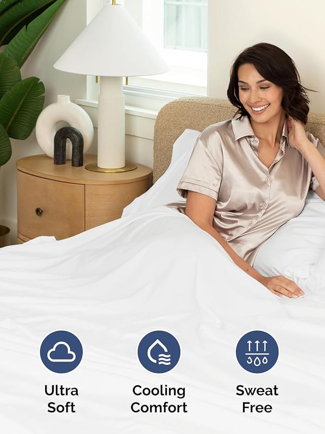 Extra Deep Twin Sheet Set - 4 Piece Breathable and Cooling Sheets - Hotel Luxury Bedding for Women, Men, Kids & Teens - Easy & Secure Fit - Soft, Wrinkle Free and Comfy - Extra Deep Pockets - White