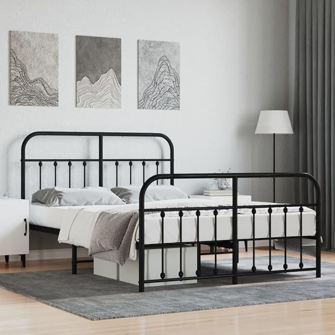 Bed Frame Black Bed Frame Metal Double Bed Black Bed Bedroom Furniture headboard