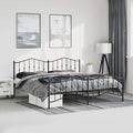 Modern Double Bed Frame with Sturdy Powder-Coated Steel, 72x84 Inch Mattress Size, Black Sleek Design for Contemporary Bedroom, Durable and Easy Assembly