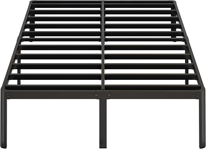 Yicensen 14 Inch Full XL Bed Frame No Box Spring Needed Heavy Duty Metal Full XL Platform Bed Frame with Rounded Corner Legs, Easy Assembly, Noise Free, Black