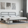 Bed Frame Black Powder-Coated Steel Double Industrial Bed Frame headboard Bedroom Furniture for Bedroom