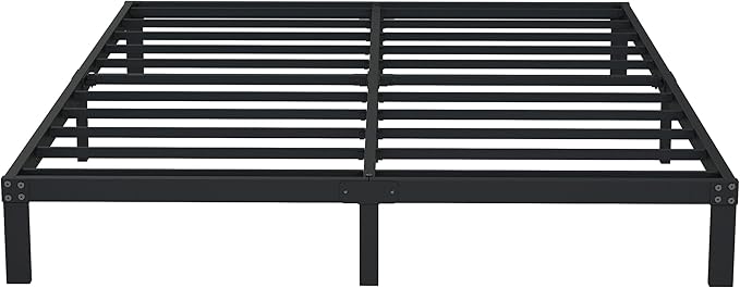 DiaOutro 9 Inch Full Size Bed Frame Heavy Duty Low Profile Metal Platform No Box Spring Needed Mattress Foundation, Easy to Assembly, Noise Free, Black