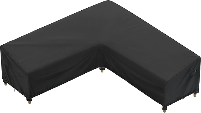 iBirdie Outdoor Sectional Cover fit 85 x 85 inch, 84 x 84, 83 x 83, 82 x 82 L-Shaped Patio Sofa Waterproof Weatherproof 600D Heavy Duty Garden Furniture Cover for Outside L Shape Couch
