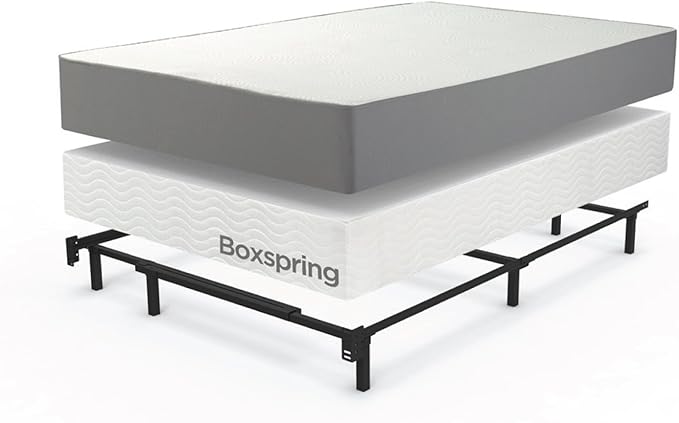 ZINUS Compack Metal Adjustable Bed Frame / 7 Inch Support Bed Frame for Box Spring and Mattress Set, Full/Queen/King