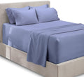 Hearth & Harbor Extra Deep Pocket King Size Sets - Fits Mattress 18-24 Inches Deep - Extra Deep Pocket Sheets - 6 Piece King Size - Steel Blue