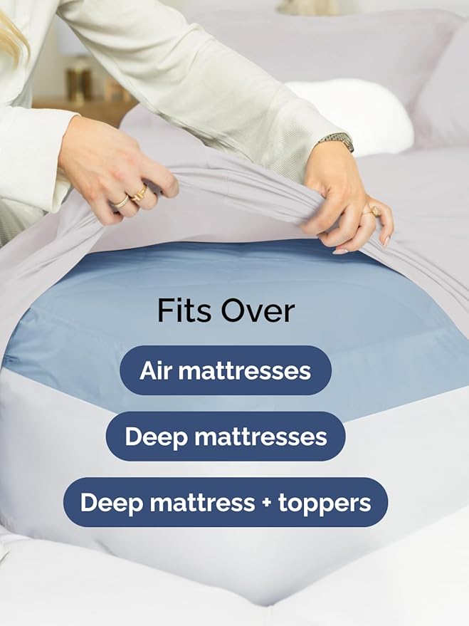 Extra Deep Twin XL Sheet Set - 4 Piece Breathable and Cooling Sheets - Hotel Luxury Bedding for Women, Men, Kids & Teens - Easy & Secure Fit - Soft and Wrinkle Free - Extra Deep Pockets - French Grey