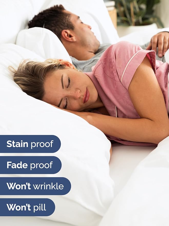 Extra Deep Twin XL Sheet Set - 4 Piece Breathable and Cooling Sheets - Hotel Luxury Bedding for Women, Men, Kids & Teens - Easy & Secure Fit - Soft, Wrinkle Free and Comfy - Extra Deep Pockets - White
