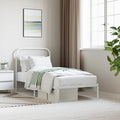 Bed Frame White Steel Single Bed Frame Rectangular Industrial Bedroom Furniture headboard for Bedroom