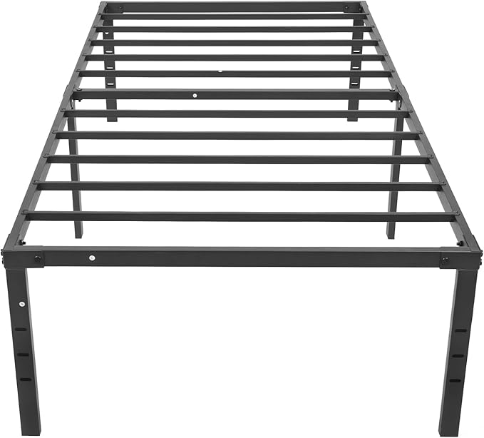 TFCFL Platform Bed Frame, Single Folding High Bed Frame, Metal High Platform Bed Frame, 660LBS Heavy Duty Steel Slats, Easy Assembly