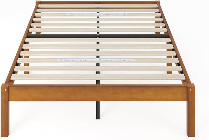 Zinus Ellie 14 Inch King Bamboo Platform Bed Frame, Wood Slat Support, No Box Spring Needed, Easy Assembly, Brown