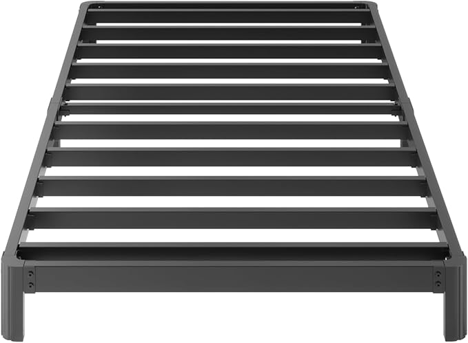 Yicensen 6 Inch Low Twin Bed Frames No Box Spring Needed, Heavy Duty Metal Twin Size Platform Bed Frame with Rounded Corner Legs, Easy Assembly, Noise Free, Black