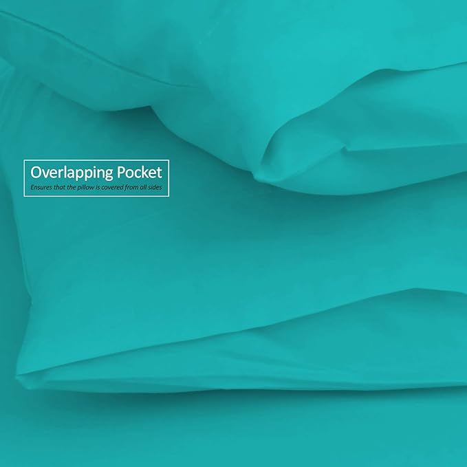Hearth & Harbor Extra Deep Pocket Sheets - Fits Mattress 18-24 Inches Deep - Extra Deep Pocket Twin Sheets Sets - 4 Piece Twin Size - Teal