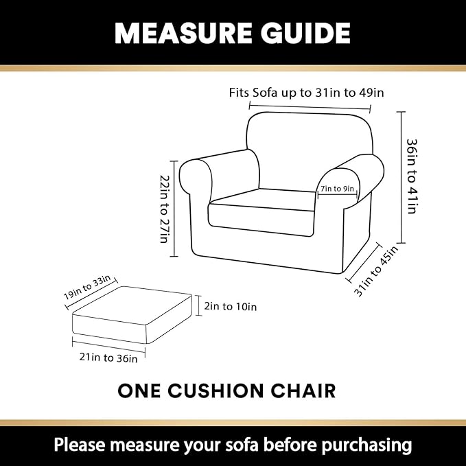 PrinceDeco Velvet Plush Couch Cover Stretch 2 Piece Chair Cover Chair Slipcover Washable Furniture Protector Couch Soft with Elastic Bottom Armchair Cover Width Up to 49 Inch(Small, Blue)