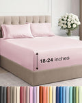 Extra Deep Twin XL Sheet Set - 4 Piece Breathable and Cooling Sheets - Hotel Luxury Bedding for Women, Men, Kids & Teens - Easy Secure Fit - Soft & Wrinkle Free - Extra Deep Pockets - Lavender Pink