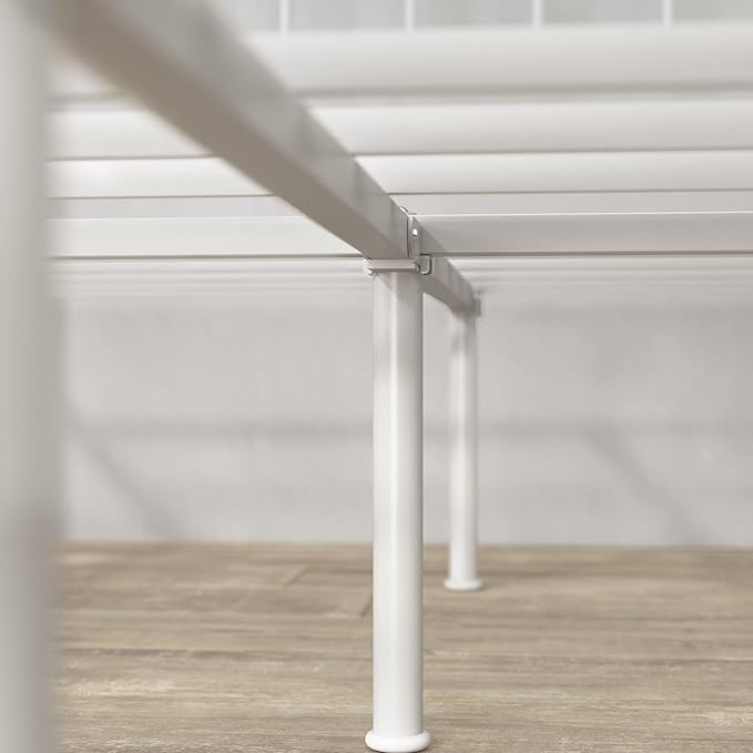Zinus Florence Metal Platform Bed Frame, Mattress Foundation, No Box Spring Needed, Easy Assembly, White, Twin