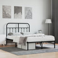 Bed Frame Black Powder-Coated Steel headboard Queen Bed Frame for Guest Room 47.2 x 78.7 in