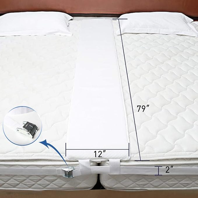 HITOMEN Bed Bridge, Twin to King Bed Converter Kit, Bed Gap Filler with Strap, Mattress Connector