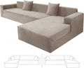 ZNSAYOTX 2026 Soft Velvet Sectional Couch Covers, Luxury Plush Slipcovers with Elastic Bottom for L Shape Sectional Sofa, 2 Pcs Pet Friendly Protector (3 Seat Couch + 3 Seat Chaise, Khaki)