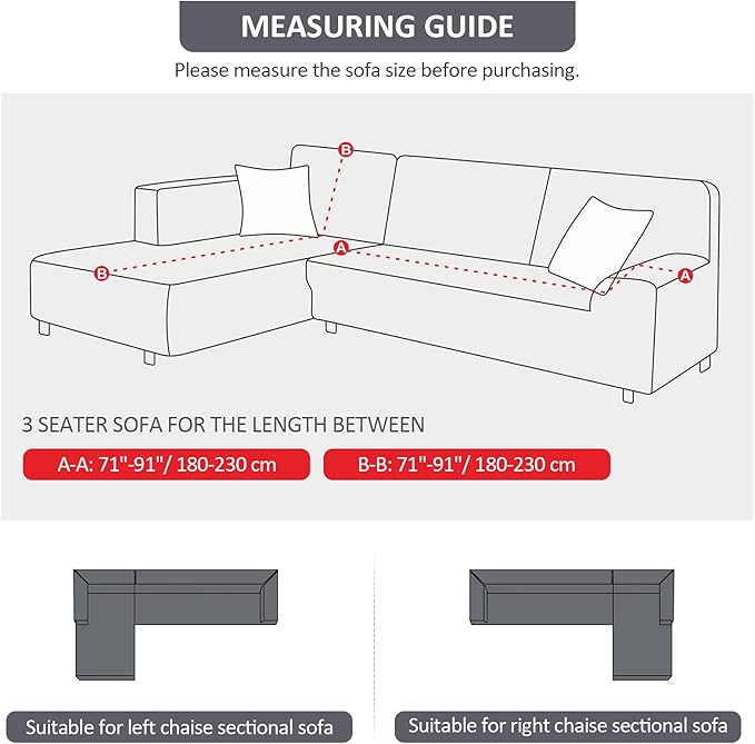KinCam Sectional Couch Covers L Shape Sofa Covers Super Stretch 2pcs Sofa Slipcovers for 3 + 3 Seaters Sectional Chaise Slipcover with 2pcs Pillow Covers for Pets Kids, Dark Grey
