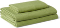 Amazon Basics Twin Bed Sheet, 3-Piece Bedding Set, Double Brushed Microfiber, Ultra Soft, Easy Care, Green