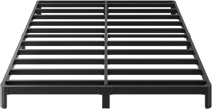 Yicensen 6 Inch Low Profile King Bed Frame with Rounded Corner Legs Heavy Duty Metal King Size Platform Bed Frame No Box Spring Needed, Easy Assembly, Noise Free, Black.