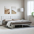 Modern White Metal Bed Frame with Sturdy Steel Construction, Full Size Platform Base for Compact Bedrooms and Guest Rooms, Supports Up to 661 lbs, Easy Assembly