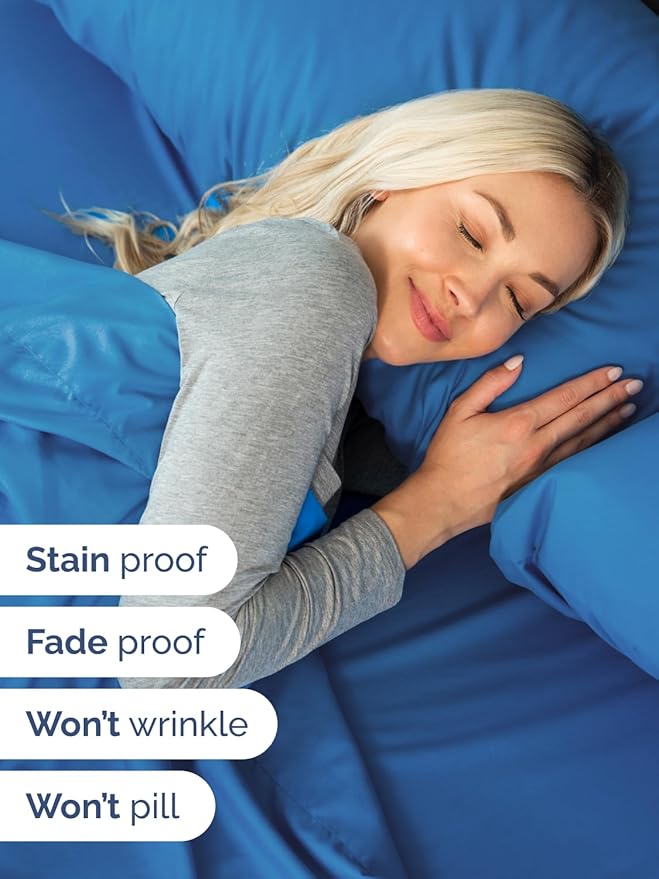 Extra Deep Split King Sheet Set - 7 Piece Breathable and Cooling Sheets - Hotel Luxury Bedding for Women, Men, Kids & Teens - Easy Secure Fit - Soft & Wrinkle Free - Extra Deep Pockets - Royal Blue