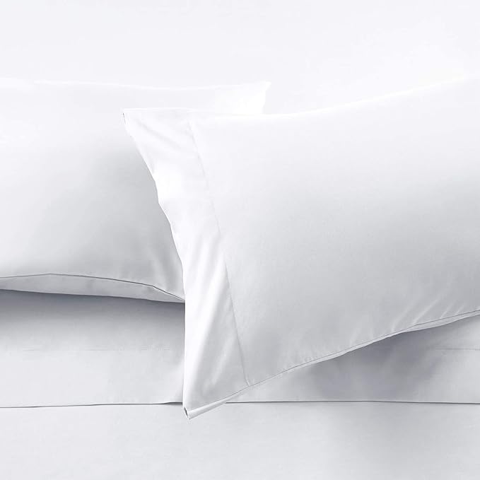 Ready To Rest Queen Waterbed Sheets, 4 Piece Attached Sheet Set, Fits 15 Inch Deep Mattress, Brushed Microfiber, Ultra Soft and Lightweight (White)